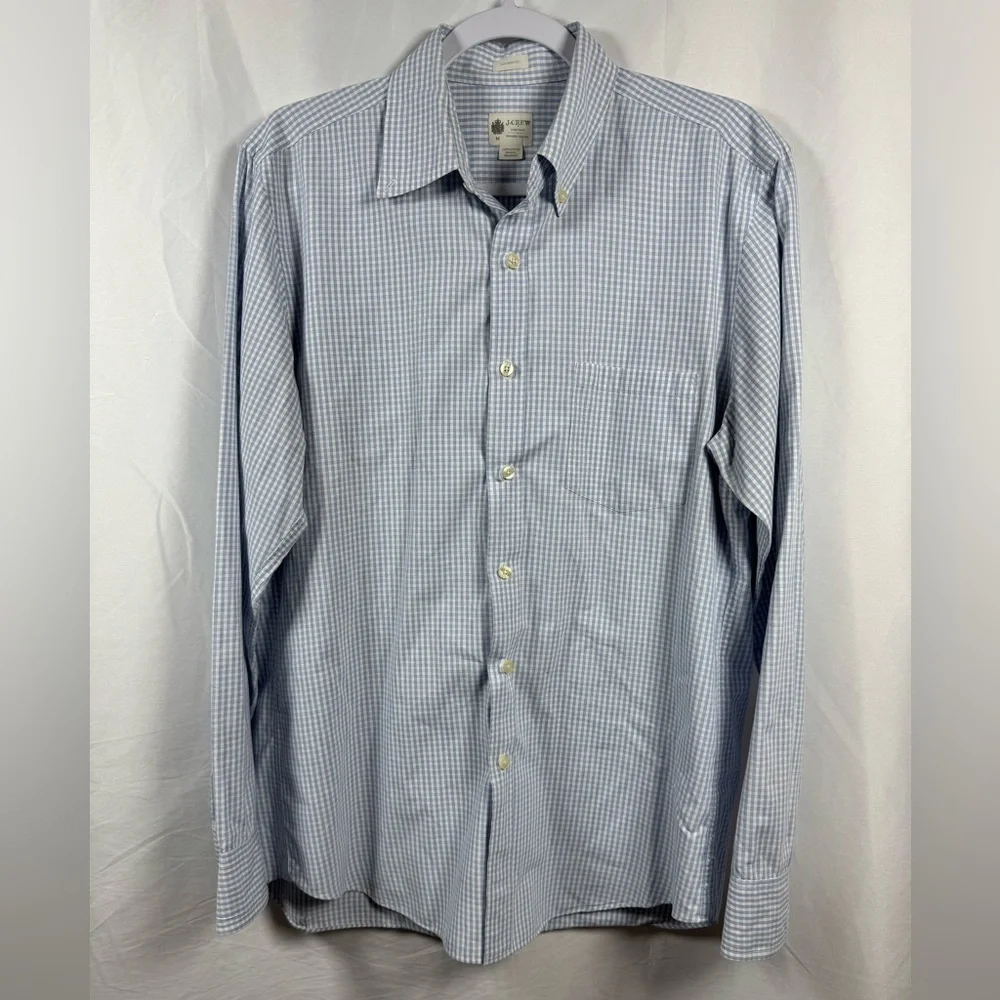 J. Crew Long Sleeve Button Up Shirt Blue & White L