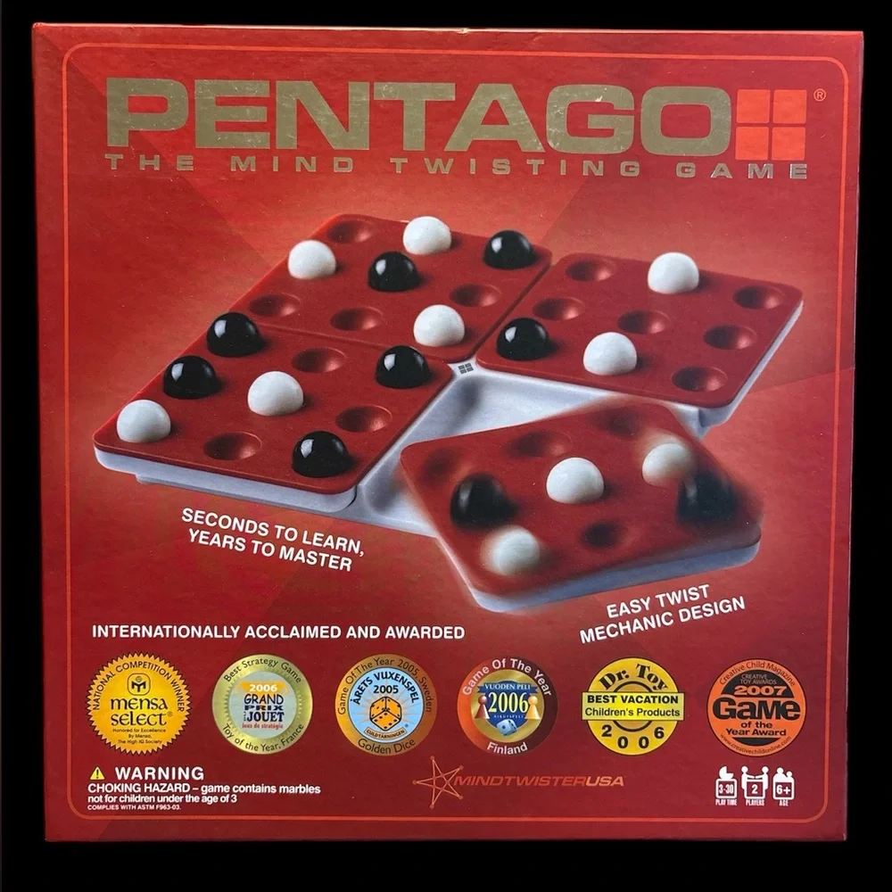 Pentago‎ Strategy Board Game Mindtwister USA Preowned Complete Ages 6+ Awards
