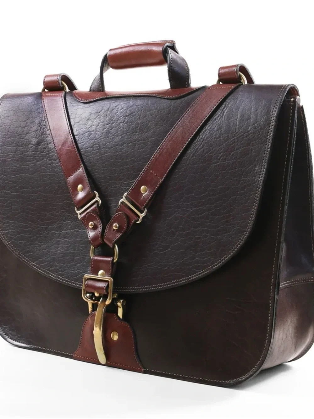 No. 41 Commander Briefcase - American Buffalo Leather (Brown)