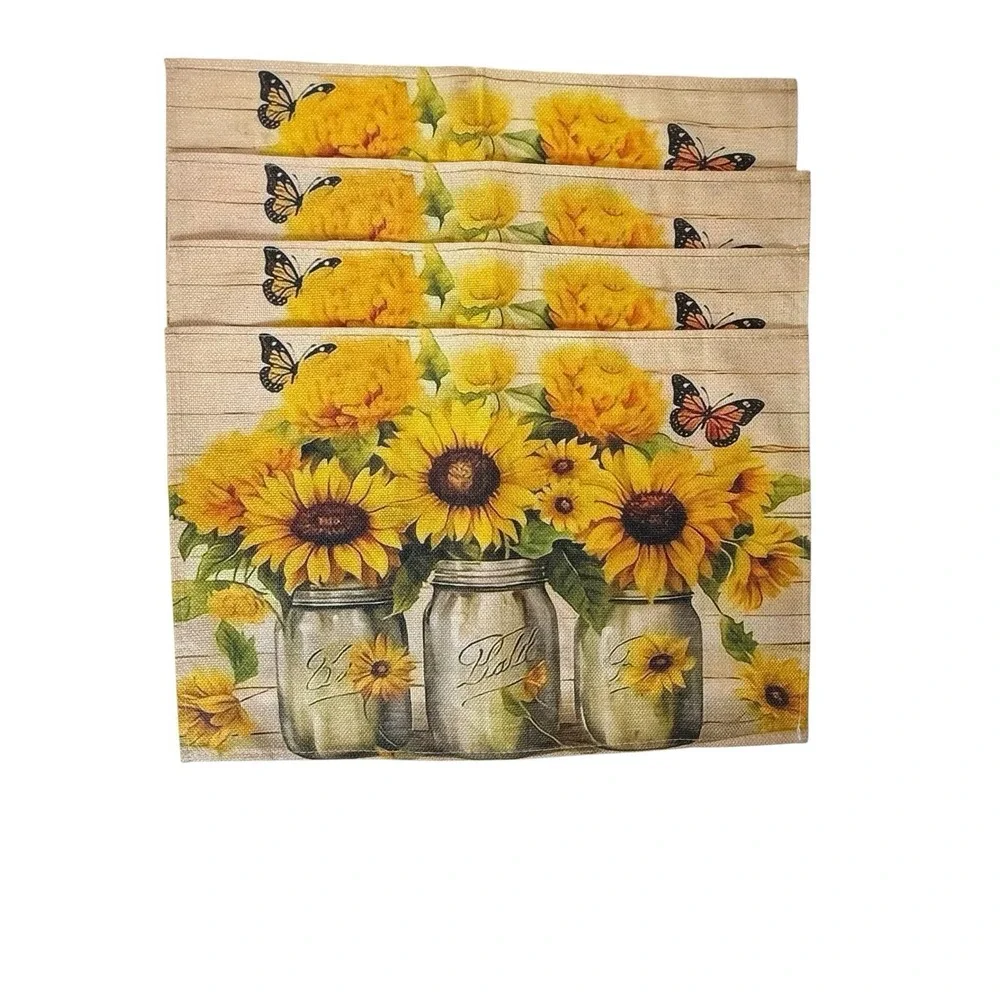 Sunflower Summer‎ Rustic Farmhouse Placemats Set of 4
