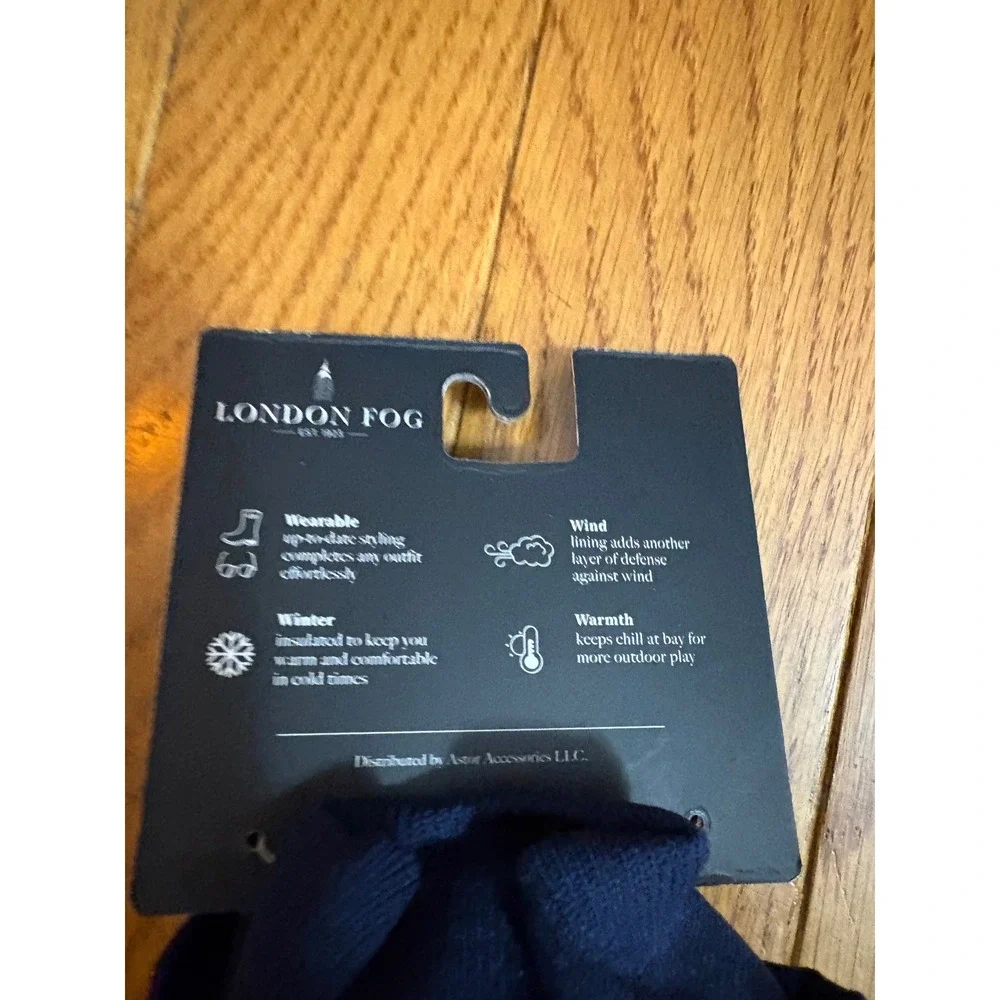 London Fog Kids Navy Blue Insulated Winter Mittens‎ Size 4-6 Years New