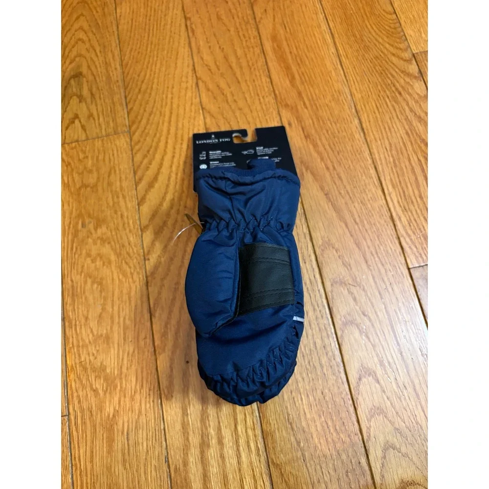 London Fog Kids Navy Blue Insulated Winter Mittens‎ Size 4-6 Years New