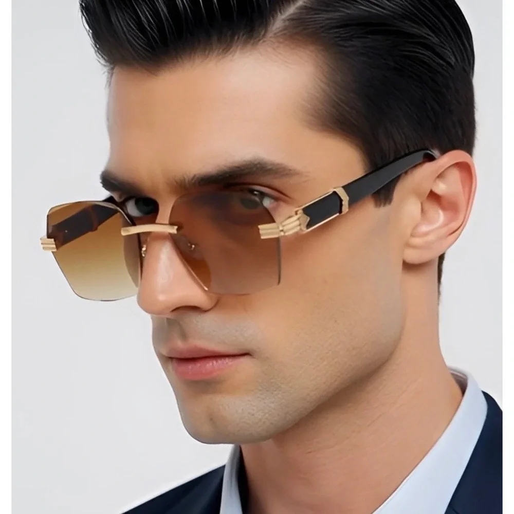 Sunglasses Men Designer Fashion‎ Chic Rapper Shape Retro Elegant Sophisticated
