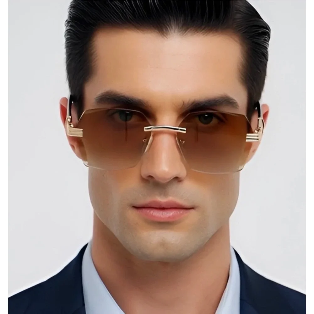 Sunglasses Men Designer Fashion‎ Chic Rapper Shape Retro Elegant Sophisticated