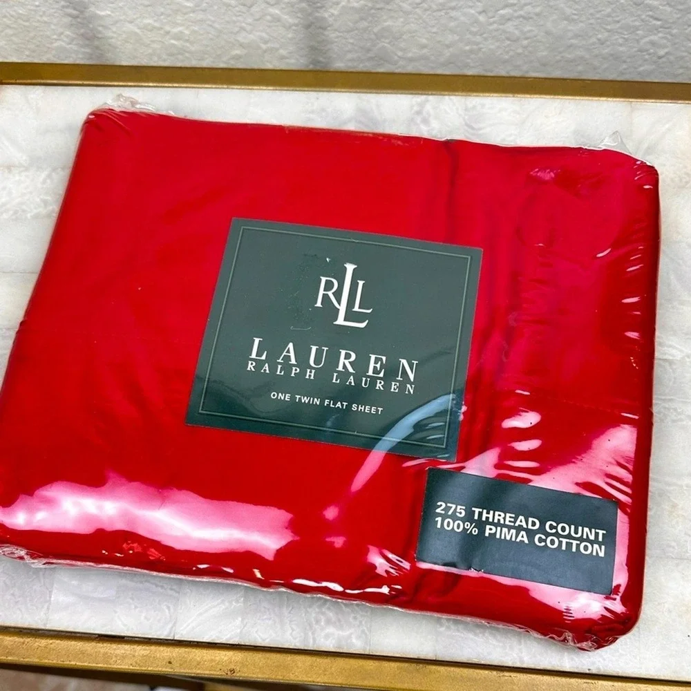 Lauren Ralph Lauren twin flat Regatta Red deadstock‎ sheet