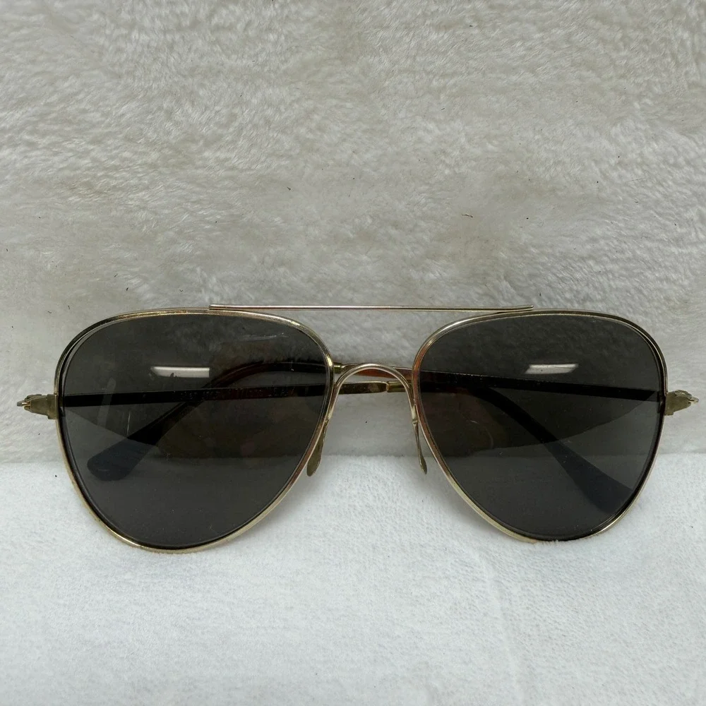 VTG Foster Grant FF77‎ Aviator Sunglasses Gold Metal Frame Gray Lens USA  Mens