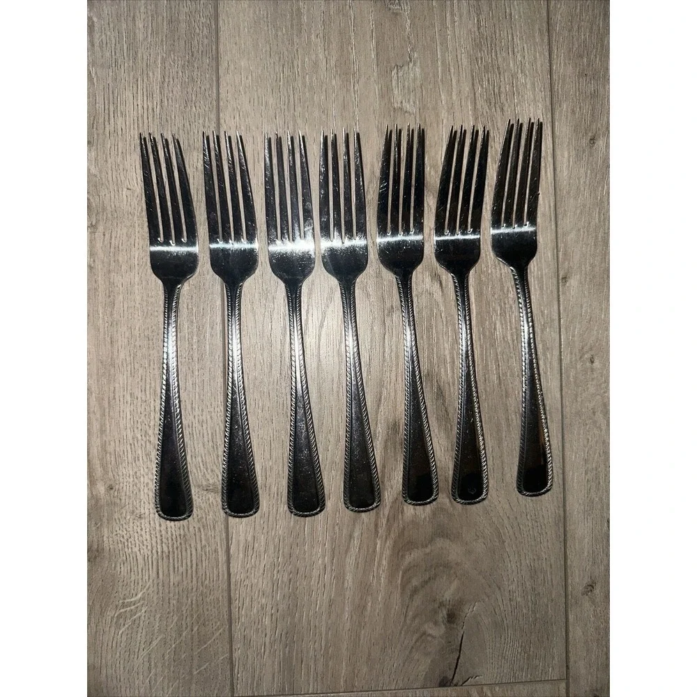 7 Dinner Forks Wallace ASHCROFT 18/10 Stainless China 8‎ 1/4