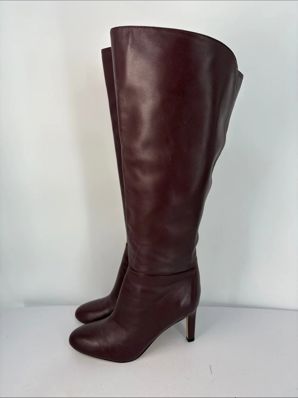 ☃️ Nine West Burgundy tall to-the-Knee Leather Boots