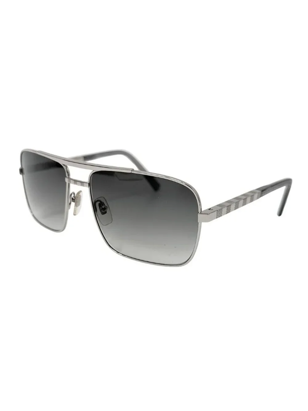 Louis Vuitton Sunglasses Metal Acetate Damier Attitude Aljan Silver Gray 16