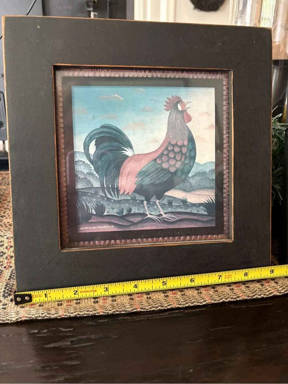 Farmhouse Rooster and Hen Framed Art Prints in Black - Unbranded
