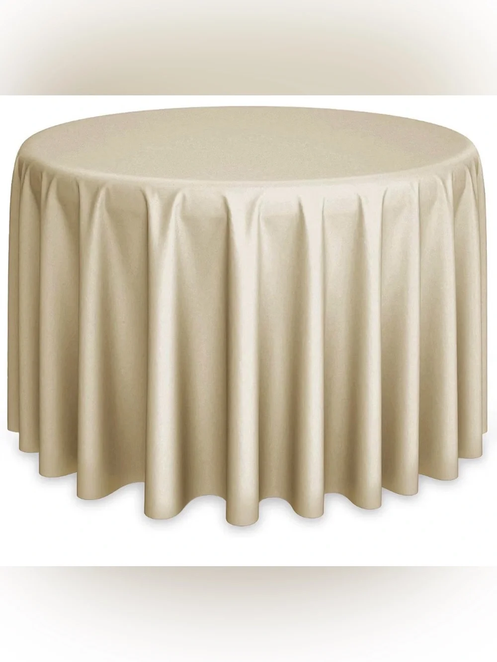 108” Round Tablecloth for Home Dining - Beige