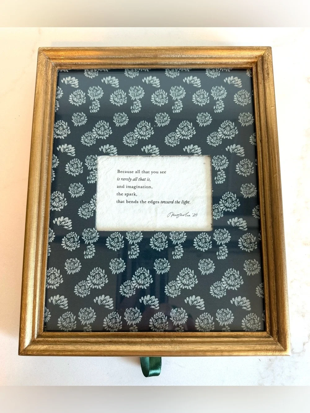 Magnolia Home “All That Is Framed” Gold Picture Frame with Poem | 7¾” x 9¾”