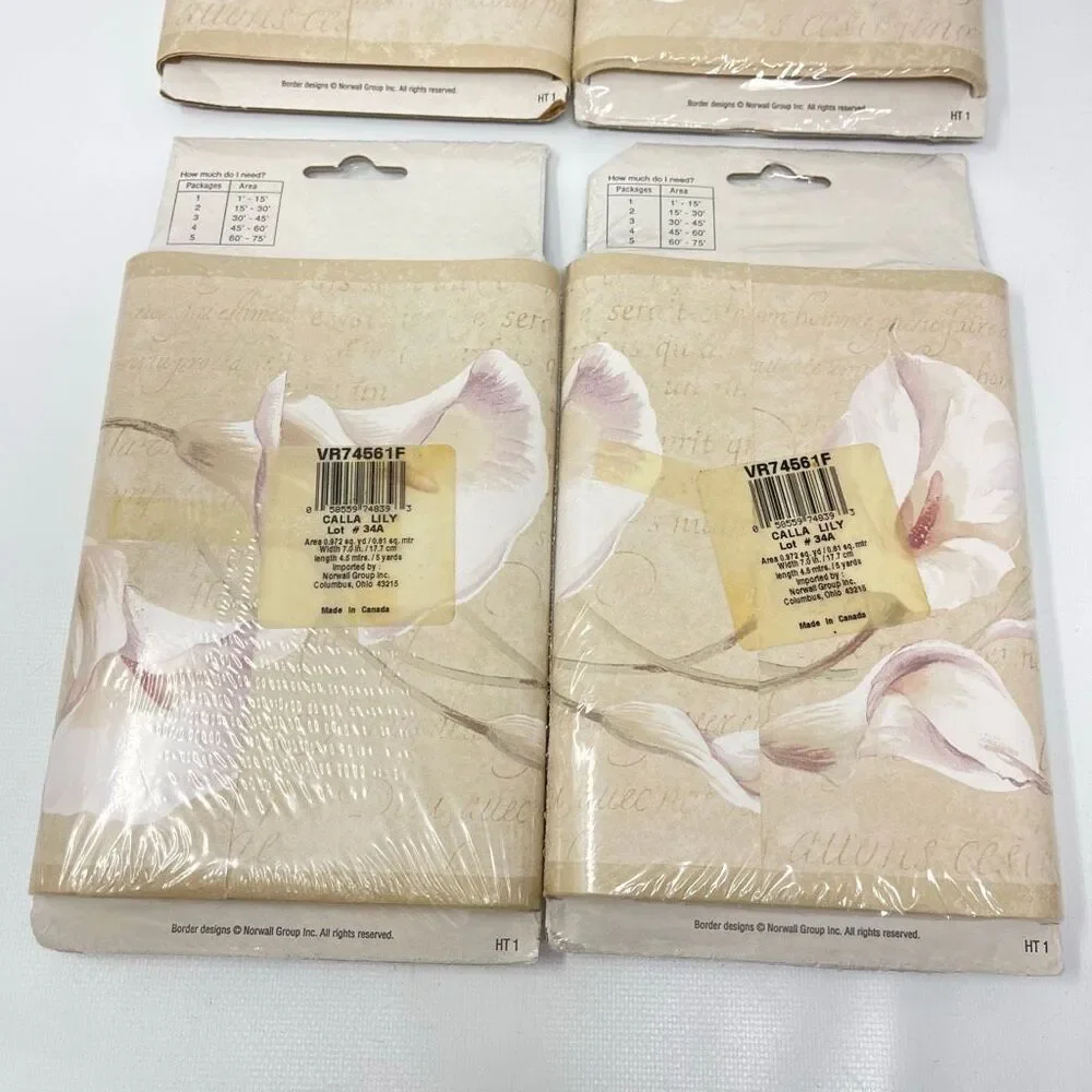 Home Trends Wall Border Designs Norwall Group Calla Lilly Lot #34A 20 yds total