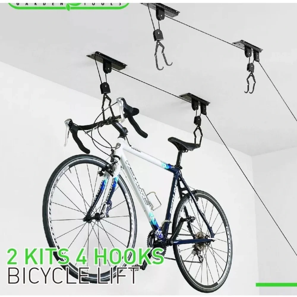 Ceiling Mounted Bike Lift Hoist “Set is For 2-Bicycles”  EUC