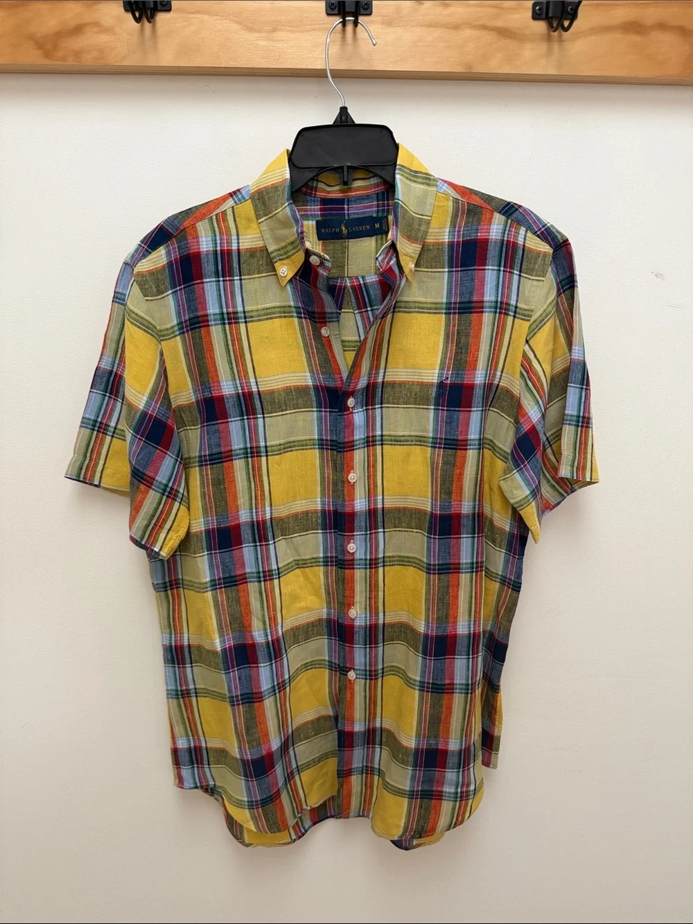 Ralph Lauren Multicolor Yellow Plaid Short-Sleeve Button-Down Shirt