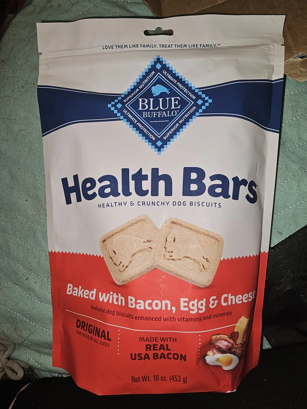 Buffalo David Bitton Dog Health Bars - Blue, White, Red