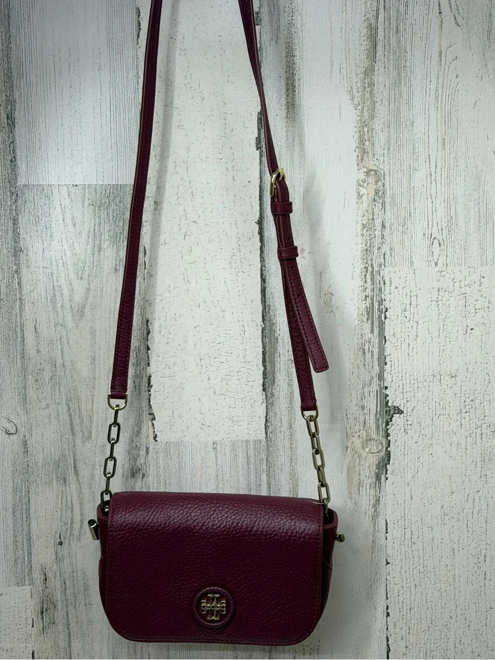 Tory Burch grainy burgundy