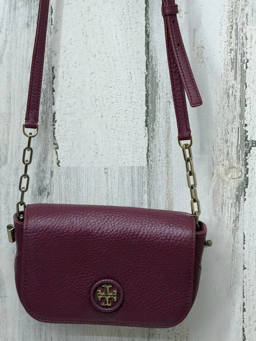 Tory Burch grainy burgundy