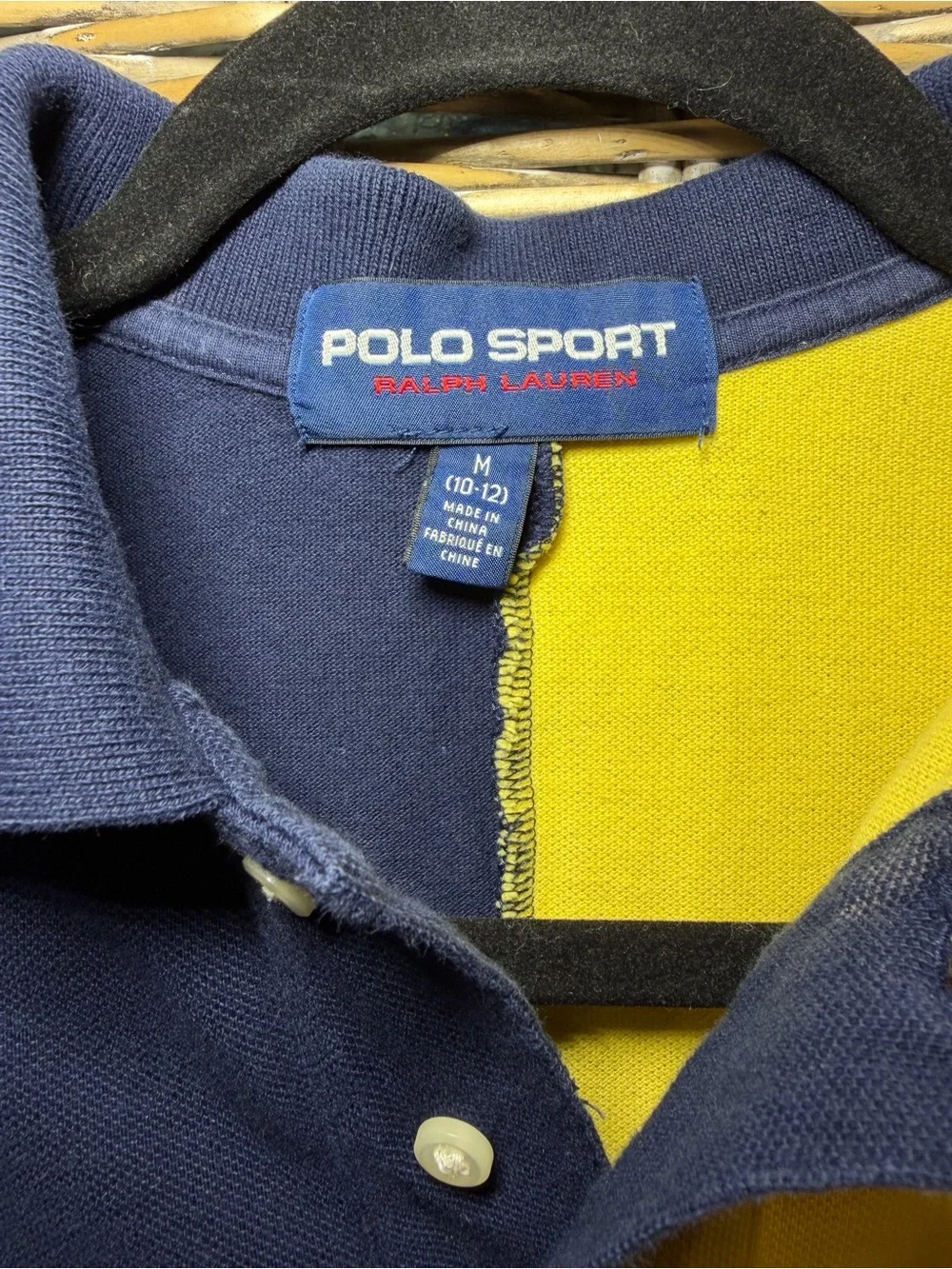 Kids Ralph Lauren Polo Sport Colorblock Polo - Navy/Blue/Yellow/Red size Medium