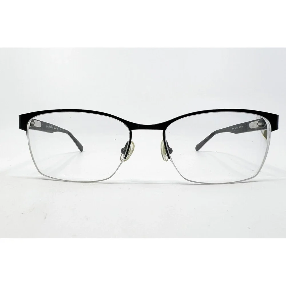 Vera Bradley Gabriella Eyeglasses Womens Black Half Rim Green Pattern 53-17-130