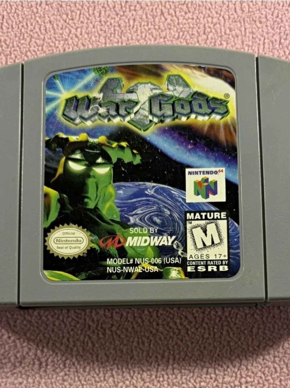 Nintendo Wars Gods N64 Cartridge in Gray with Multicolor Label