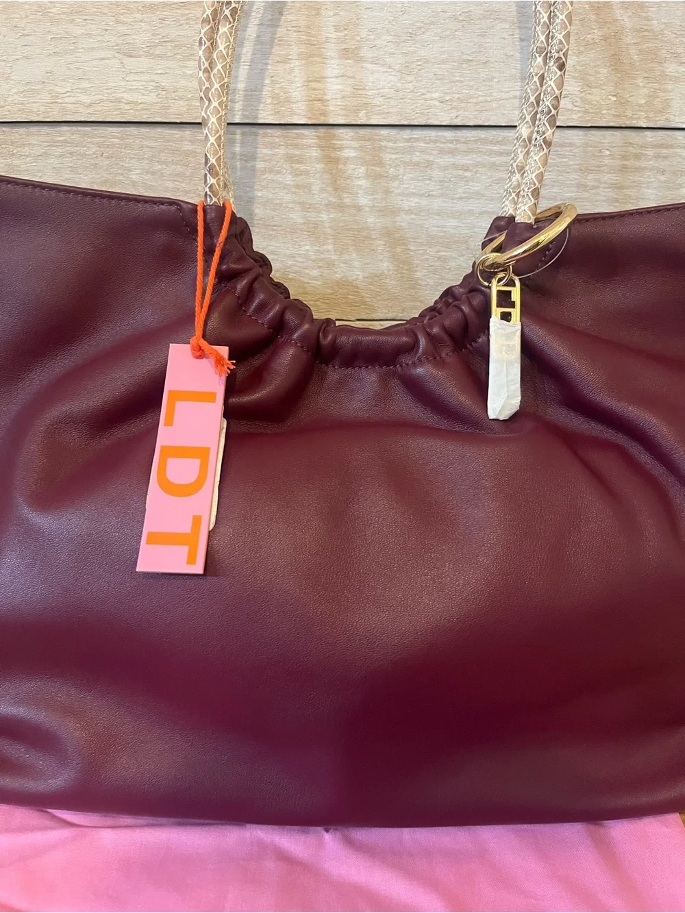 LDT burgundy hobo