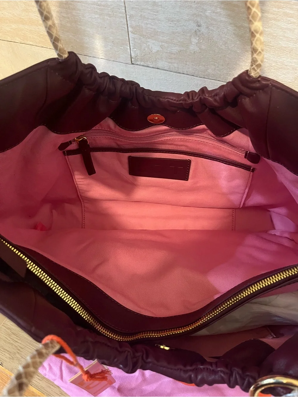 LDT burgundy hobo