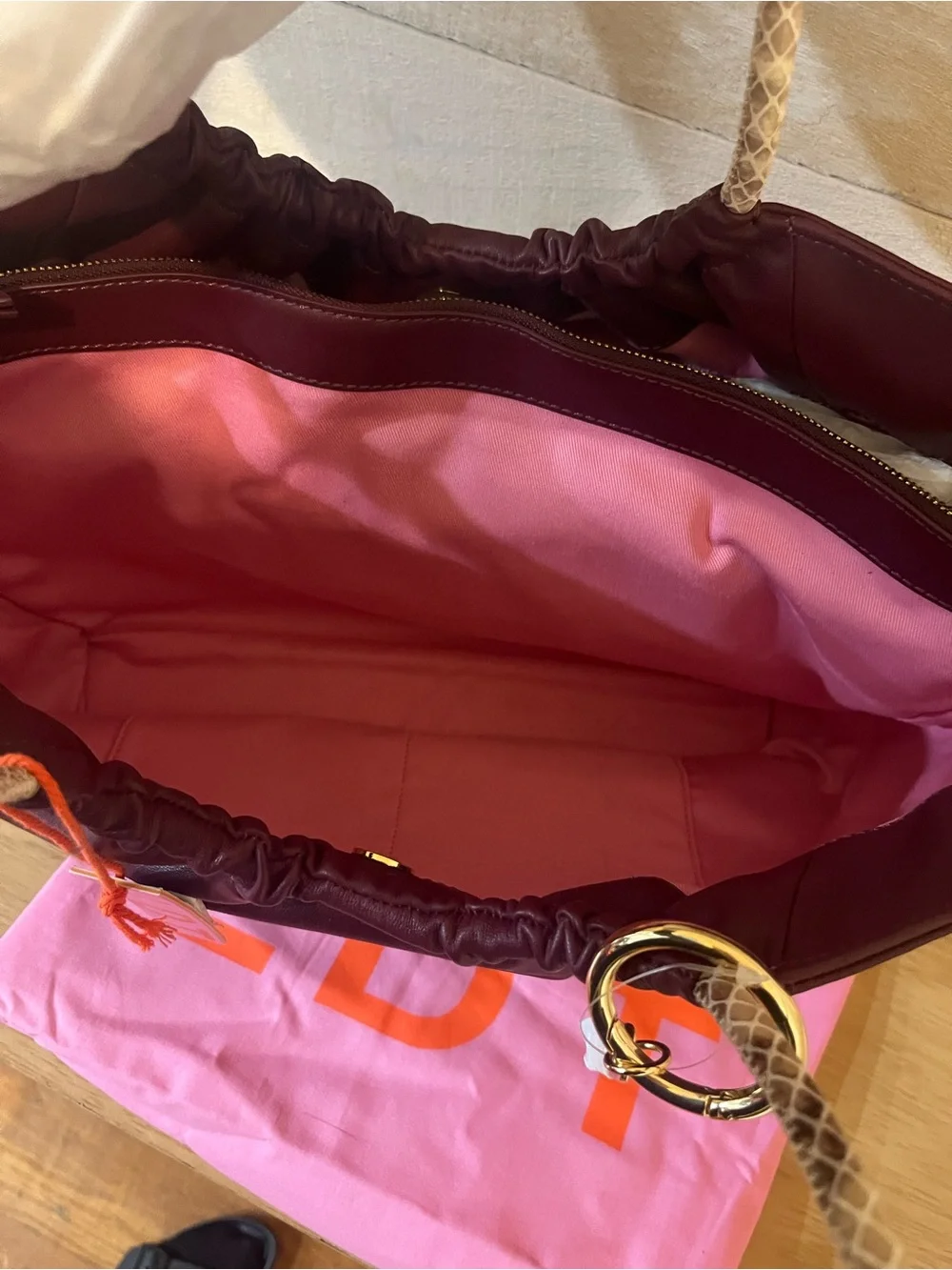 LDT burgundy hobo