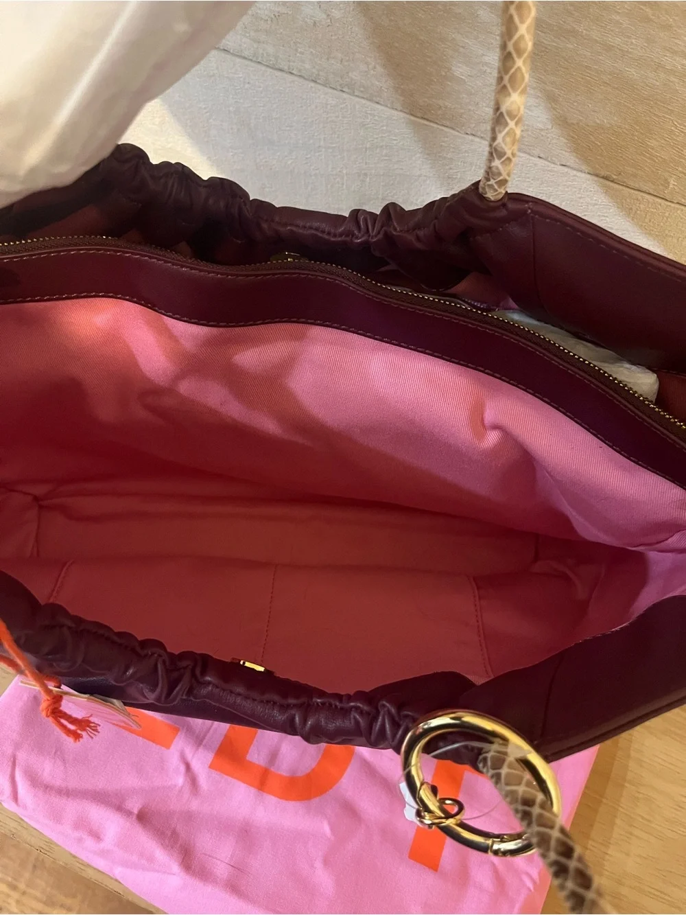 LDT burgundy hobo