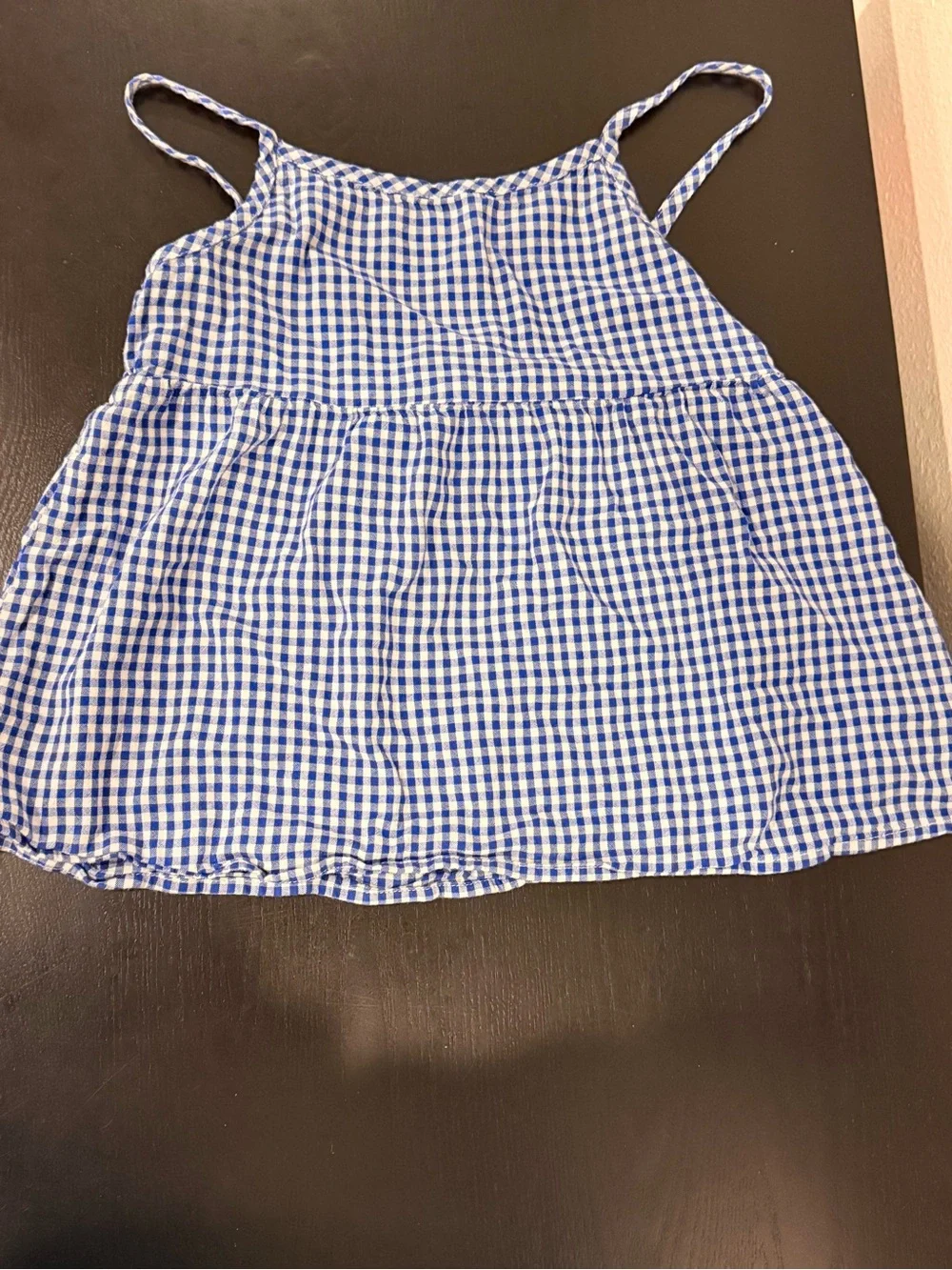 Old Navy Blue and White Gingham Tank Top