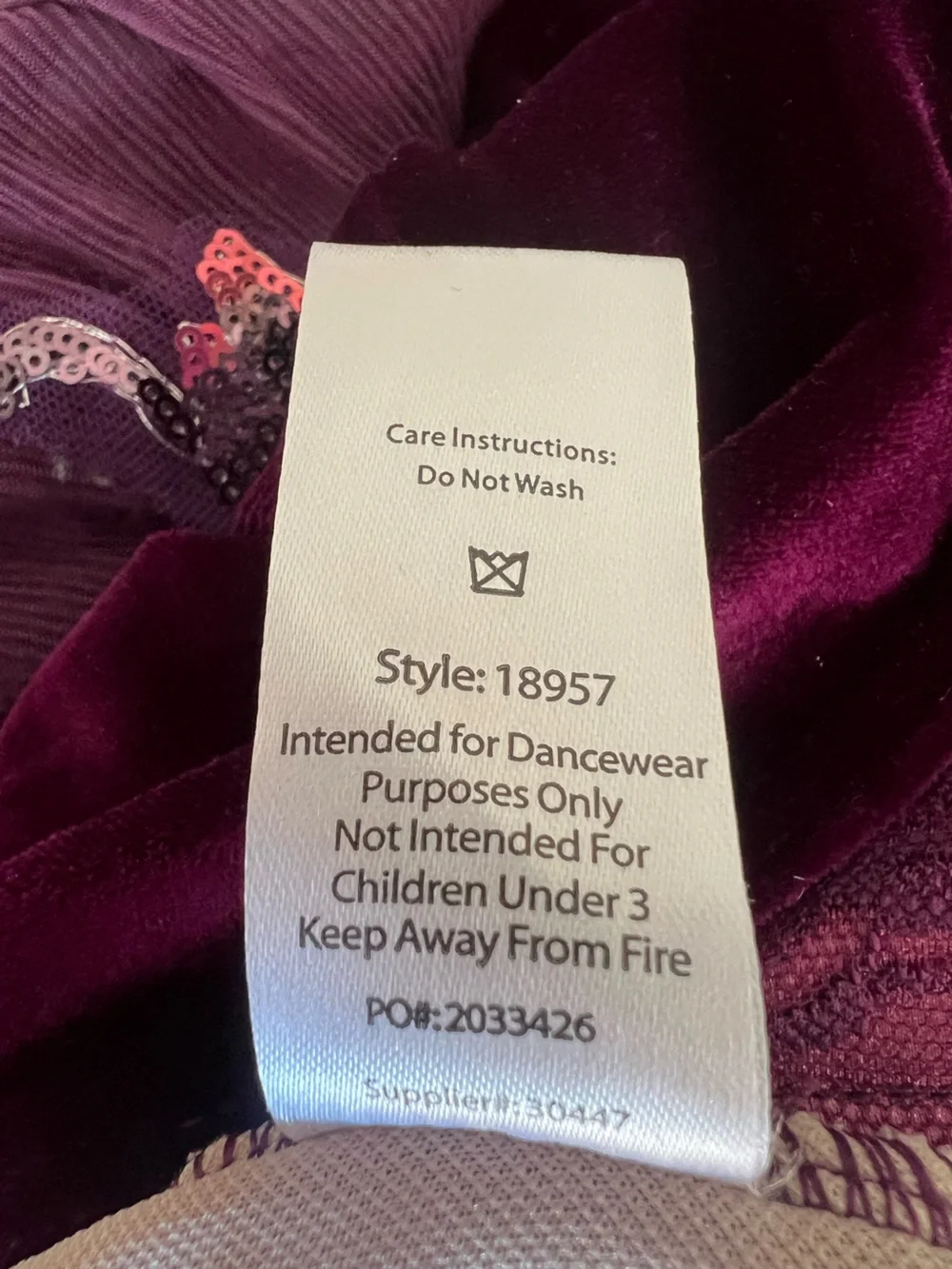 Weissman Showtime Moonlight Sonata Dance Costume XSA Burgundy Like New