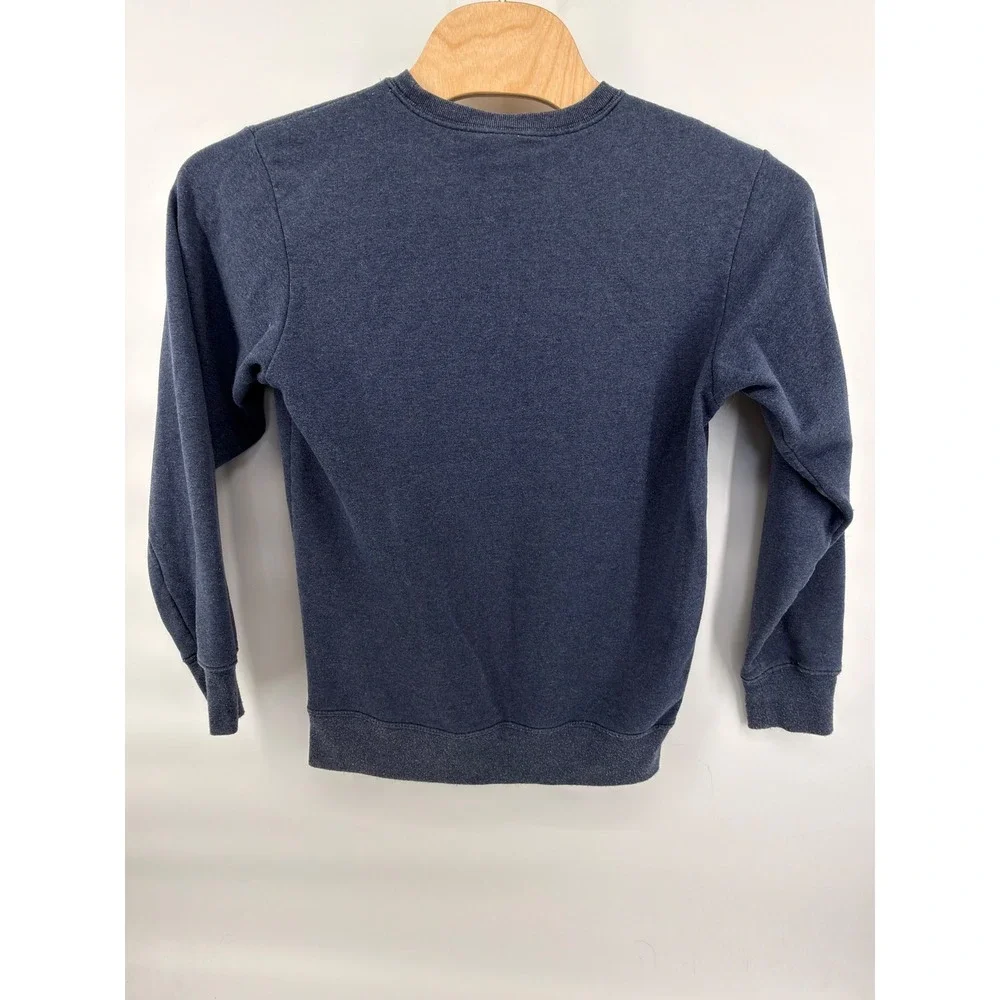The North Face Men's Blue‎ Crewneck Sweatshirt Size Small - Orange Logo Pullover