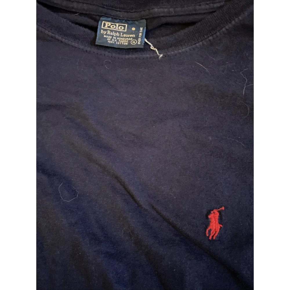 Vintage Polo Ralph Lauren T Shirt Size Xl Dark Blue Red Horse Blue Tag