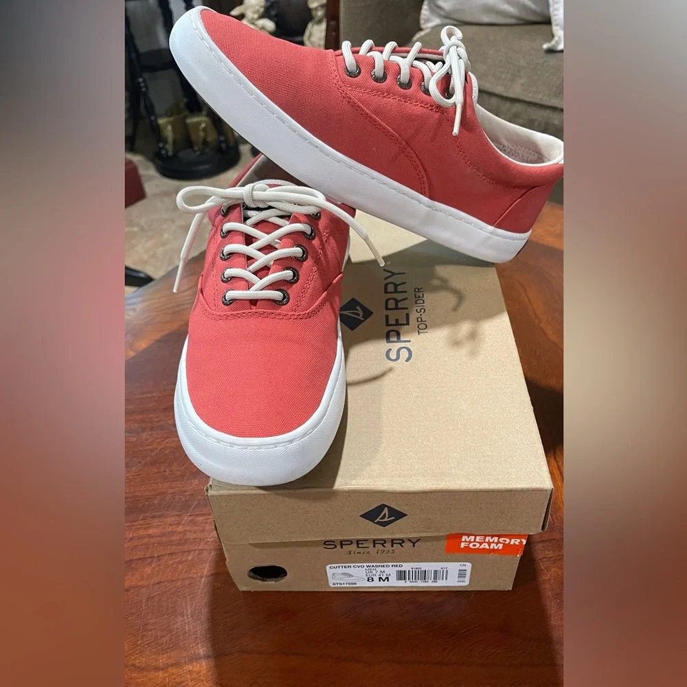 Sperry Top Sider Shoes cutter cvo washed red men’s shoes size‎ 8
