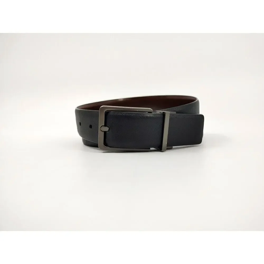 John Henry Reversible Belt Mens 34 Black-Brown Bonded-Leather Classic‎ Workwear