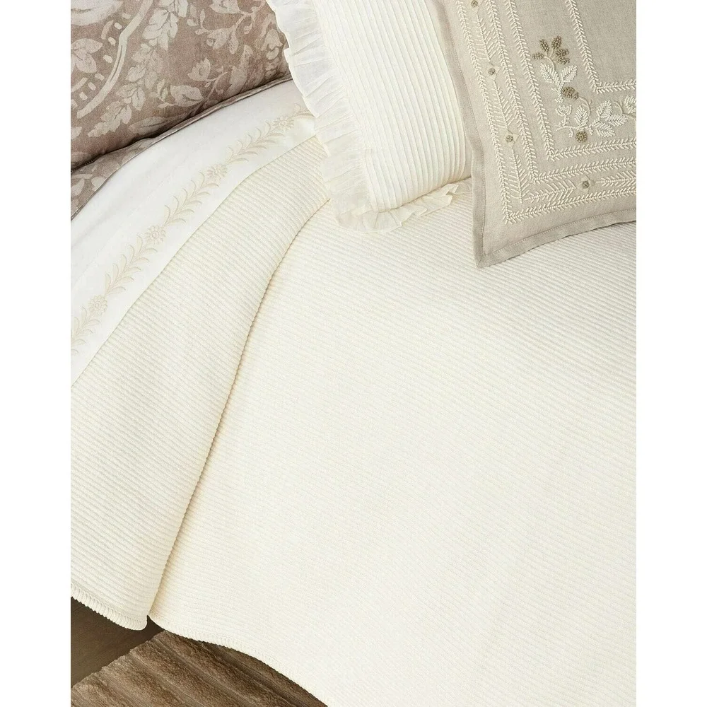 Ralph Lauren Cortona Full / Queen‎ Bed Cream Blanket  90