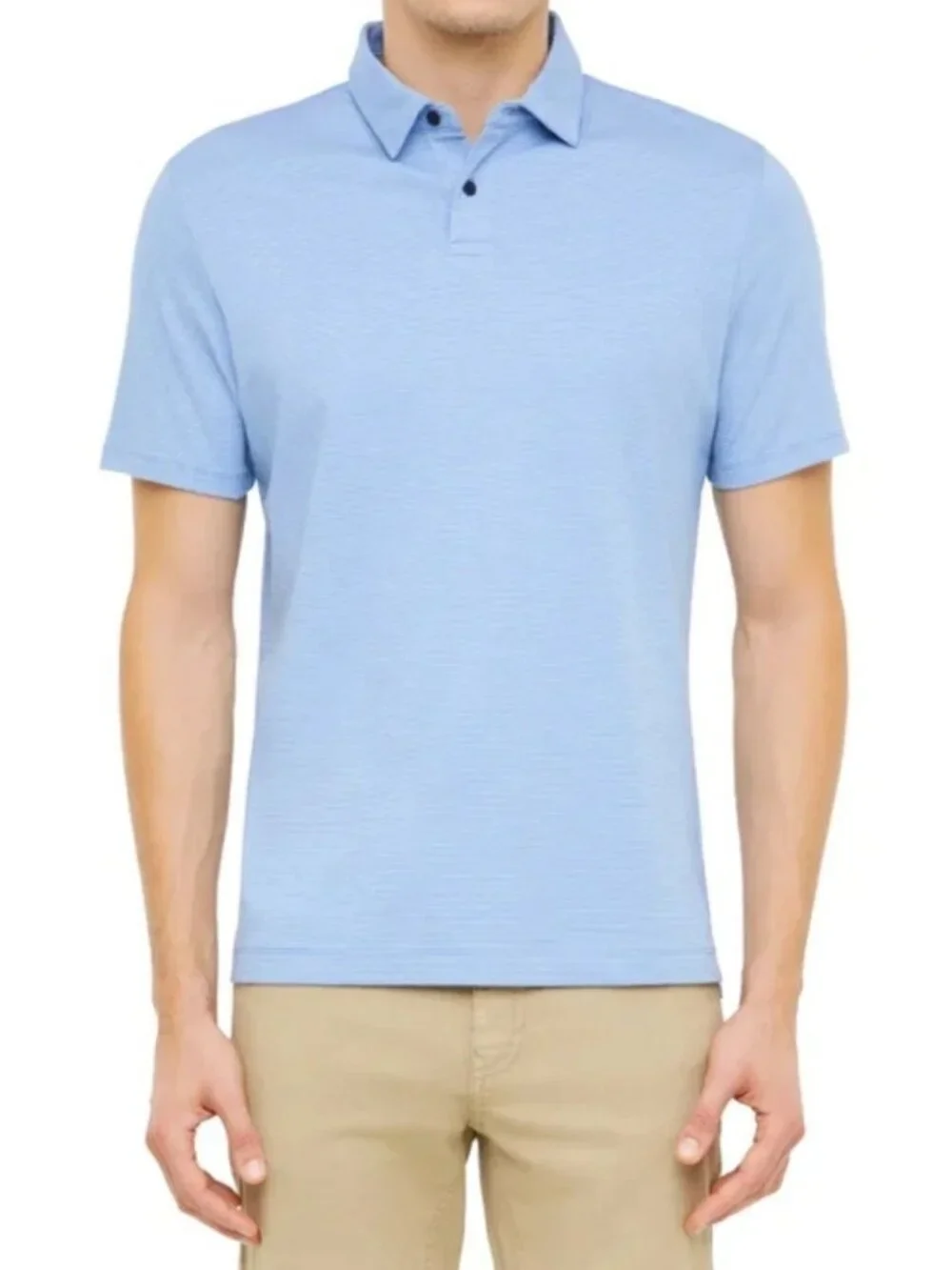 NWOT Banana Republic Men's XL Blue Striped Polo Shirt 100% Cotton Short Sleeve