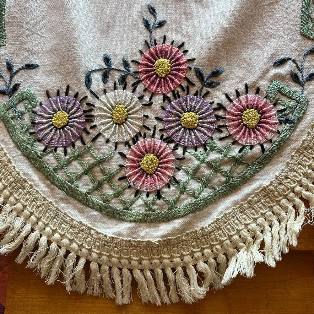 Handmade oval multicolored