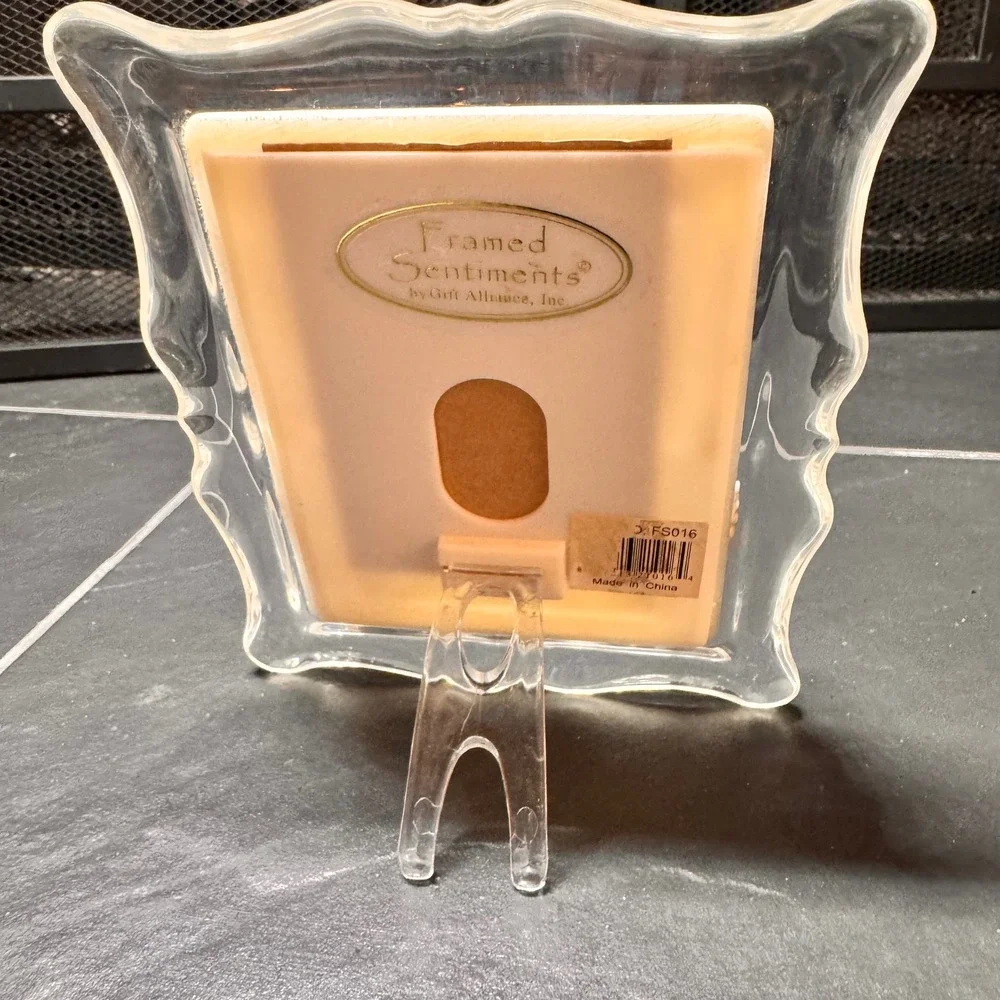 VTG Gift Alliance Birthday Photo Frame‎ Floral Roses Glass Easel Back Sentiments