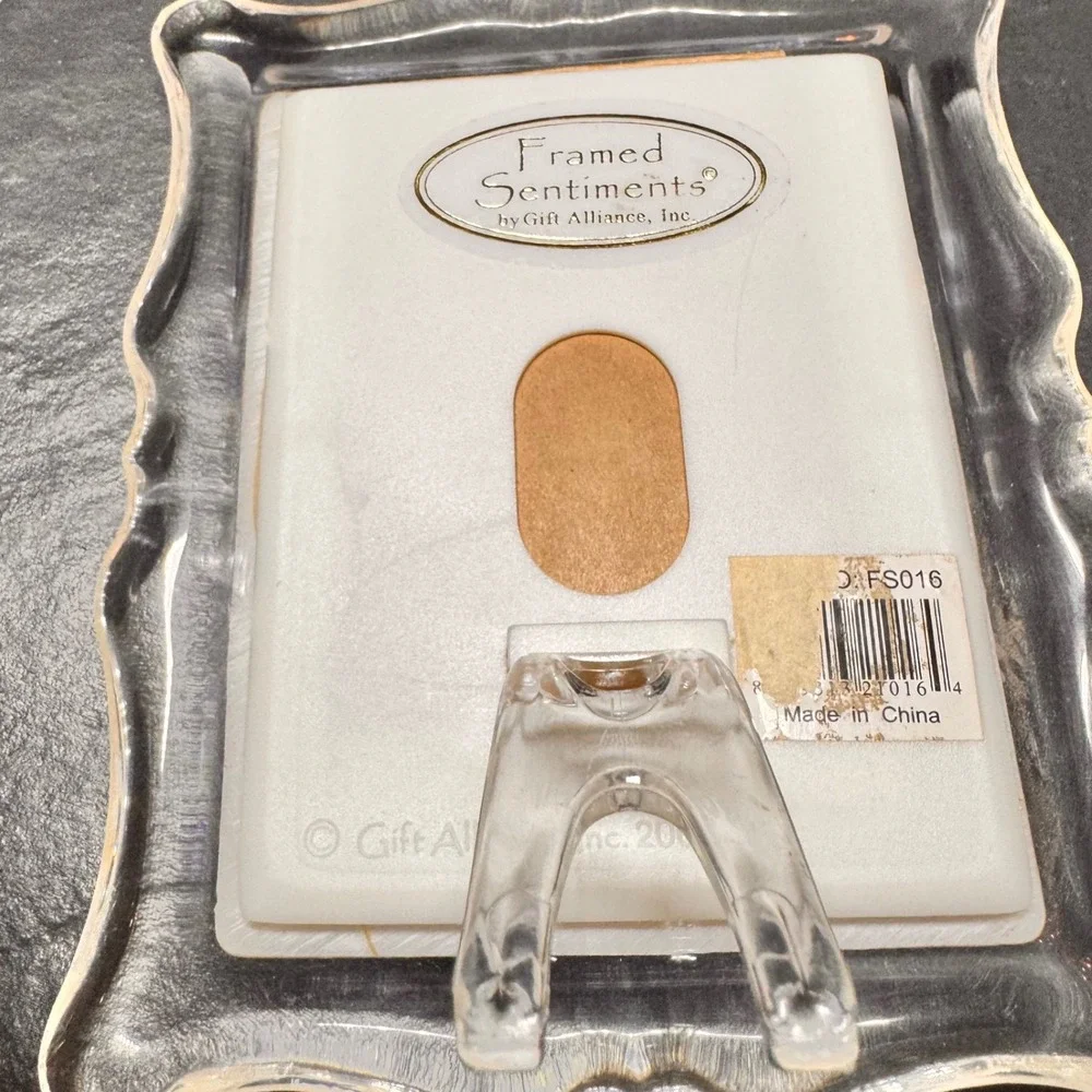 VTG Gift Alliance Birthday Photo Frame‎ Floral Roses Glass Easel Back Sentiments