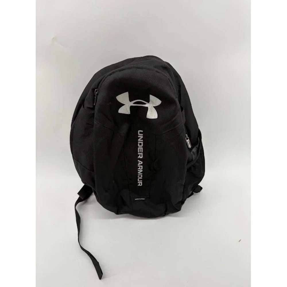 Under Armour UA Hustle 5.0 Backpack Black /‎ Silver School Sports Bag 29L