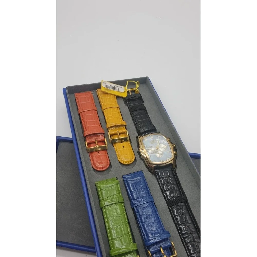 Invicta Lupah 21919 Men's Quartz Watch Gold Stainless Steel 5 Leather Straps