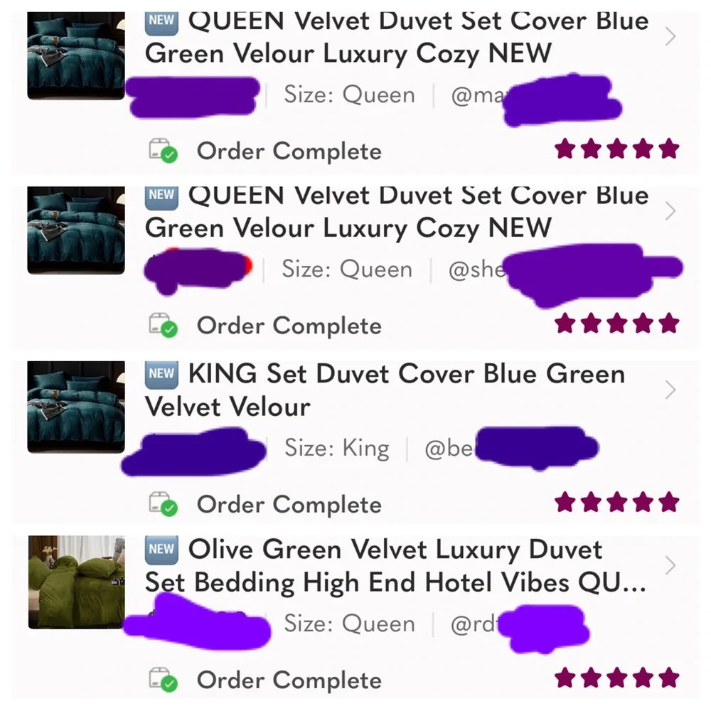 🆕 3 piece Pink Velvet Duvet Cover Set in size KING