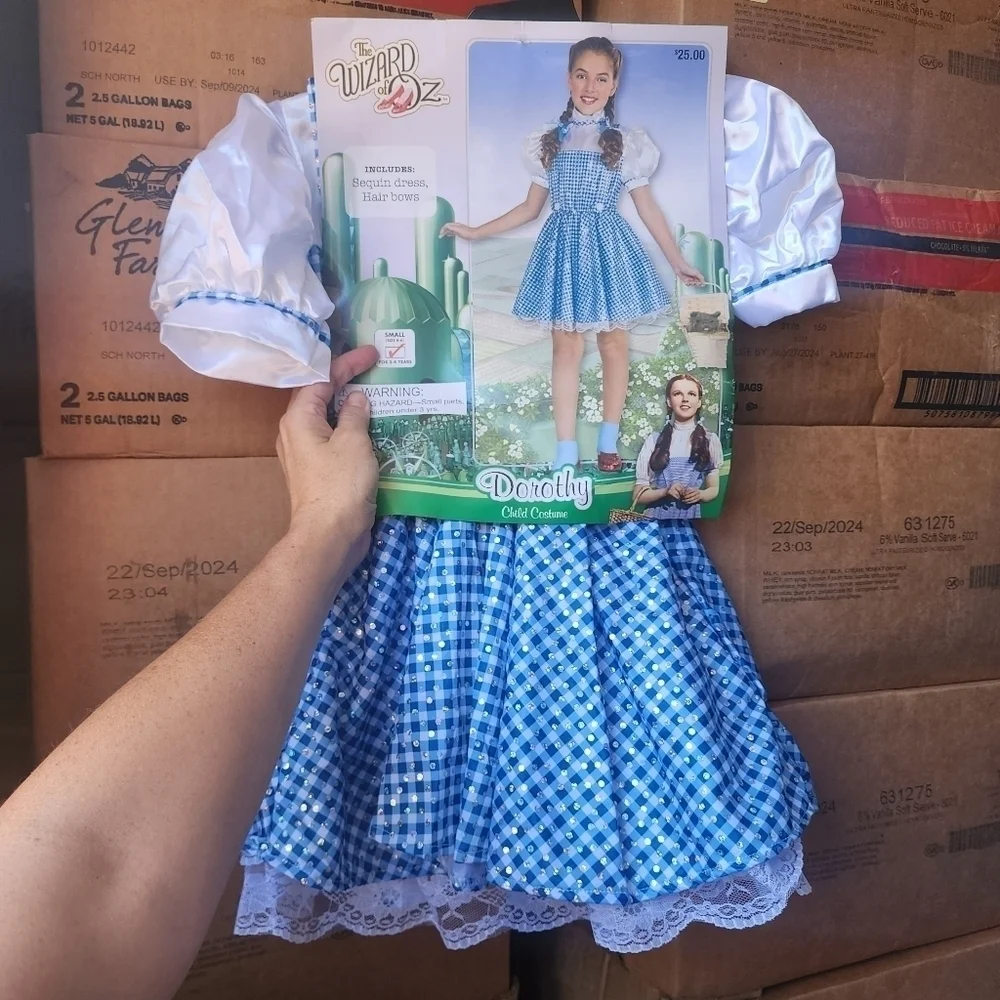 NWT Dorothy Wizard of OZ Halloween Costume Cosplay Child's Small 3-4 Years New