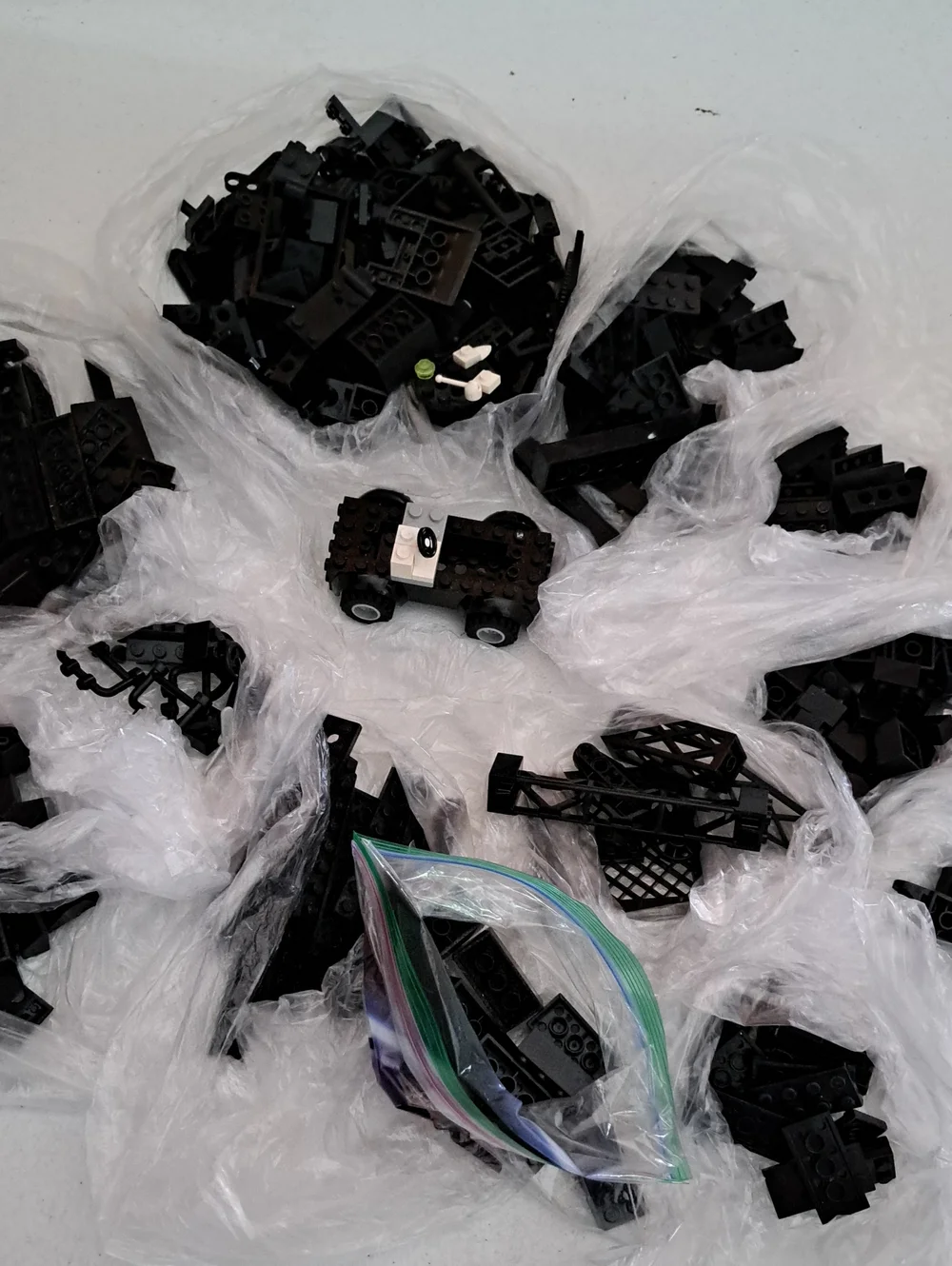 Lego Black Assorted Building Bricks and Vehicle Pieces