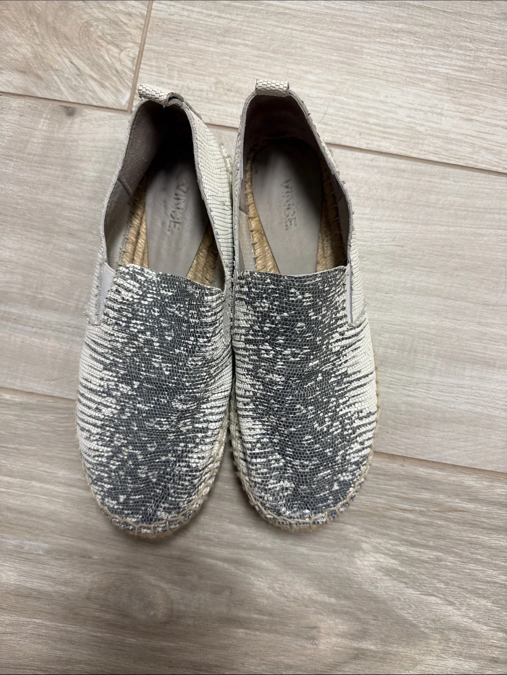 Vince Black and Cream Slip-On Espadrilles