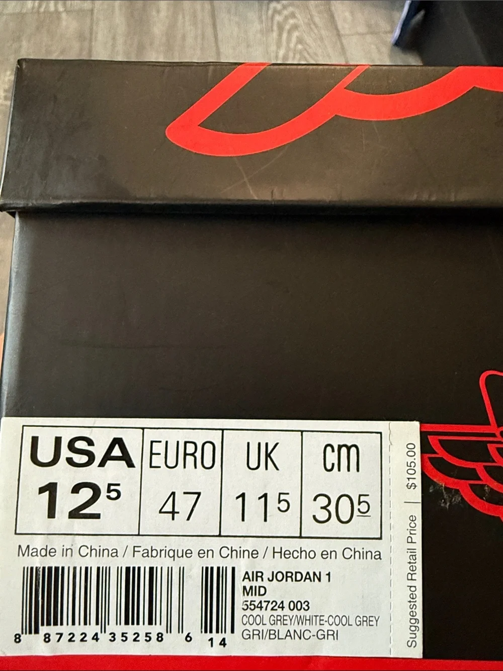 Air Jordan 1 Mid ‘-Cool Grey Whote’
