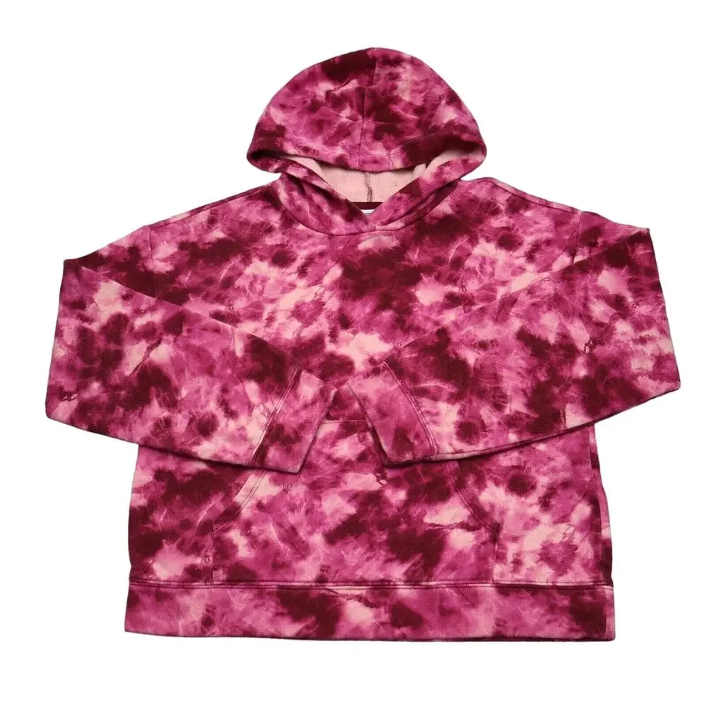 Old Navy Sweater Girls XL Pink Tie Dye Long Sleeve Pocket Pull Over Hoodie