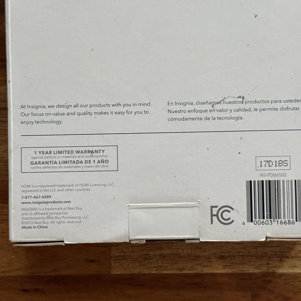 Insignia new box
