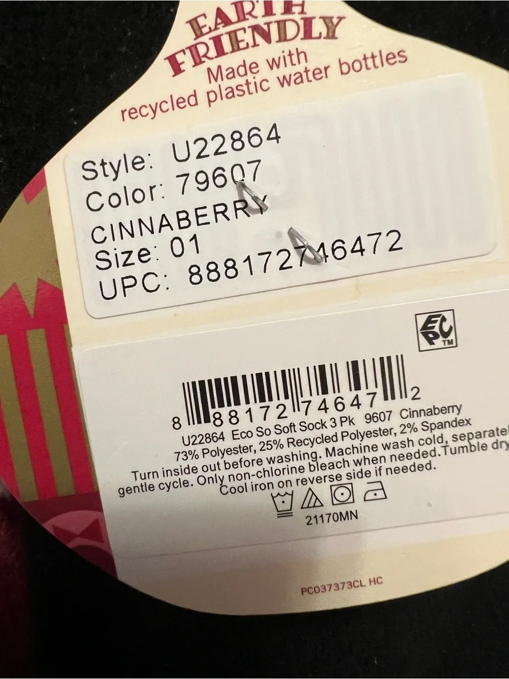 HUE cranberry black size
